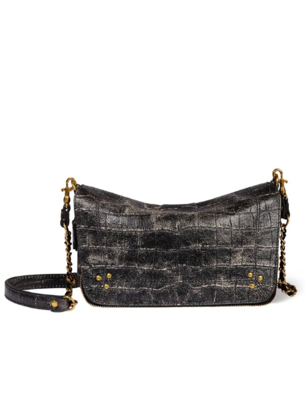 NWT JEROME DREYFUSS BOBI S MINI CHAIN SHOULDER BAG IN CROCO GRUNGE SHEEPSKIN